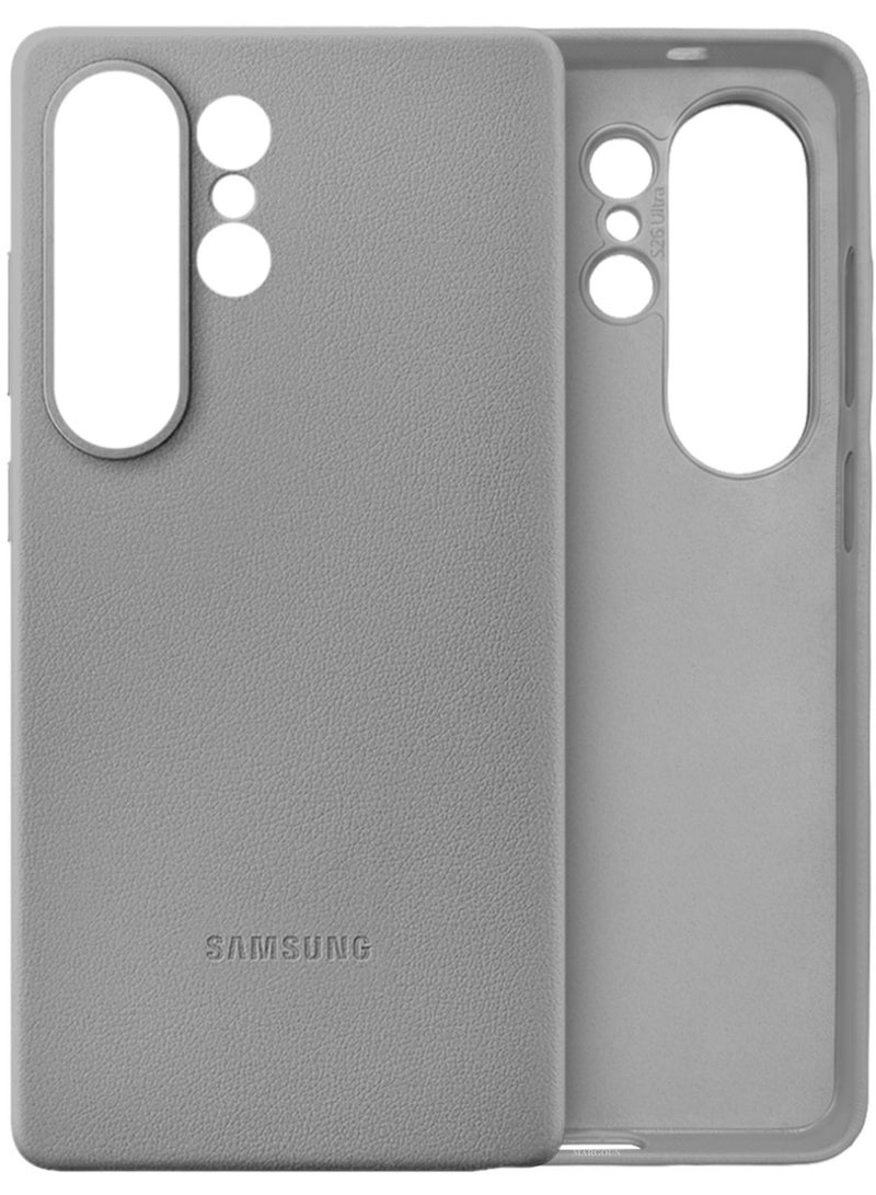 CATANES 2 Pack Leather Case for Samsung Galaxy S26 Ultra, One Case with One Privacy Glass ,  Leather Back Cover, Shockproof Protective Shell, Elegant Matte Finish- Grey Titanium - Image 2